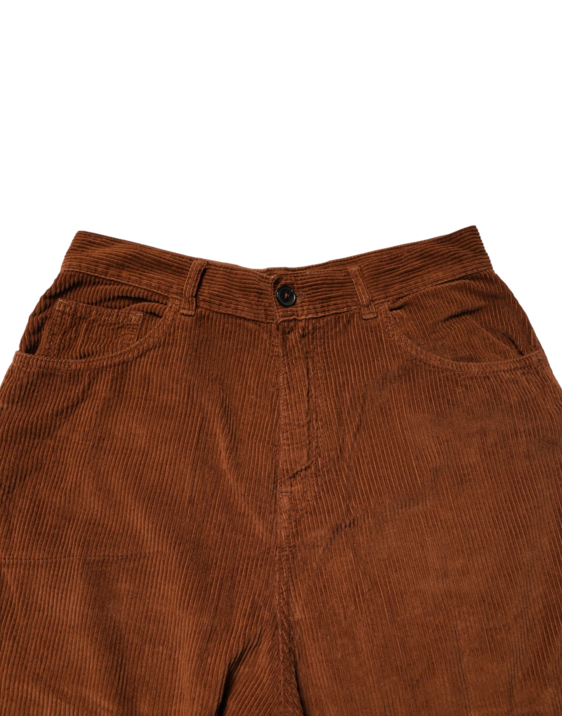 Jucca Brown Wide Leg High Waist Corduroy Denim Trouser Jeans | Regal Royce
