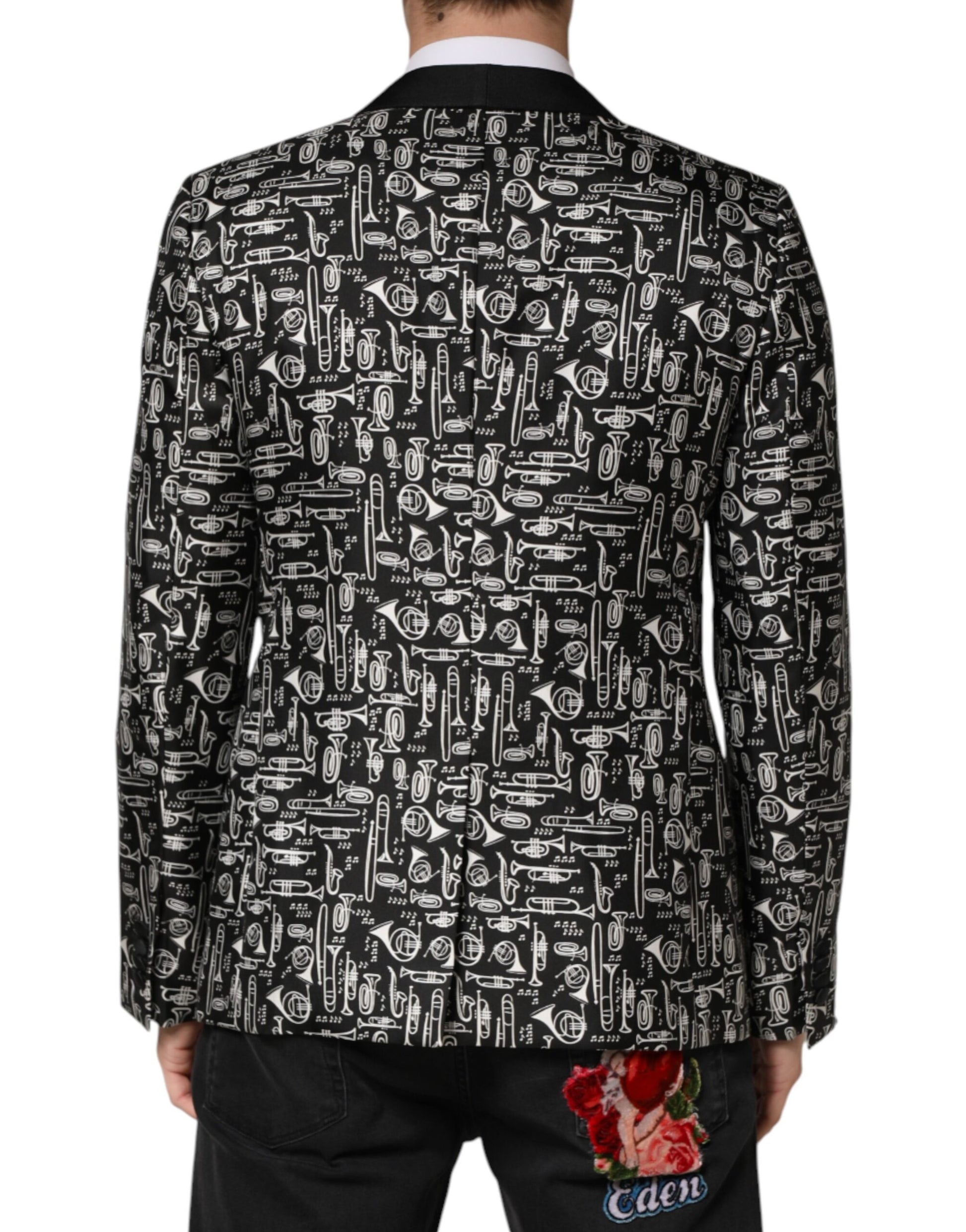 Dolce & Gabbana Black Jazz Club Silk Single Breasted Blazer | Regal Royce