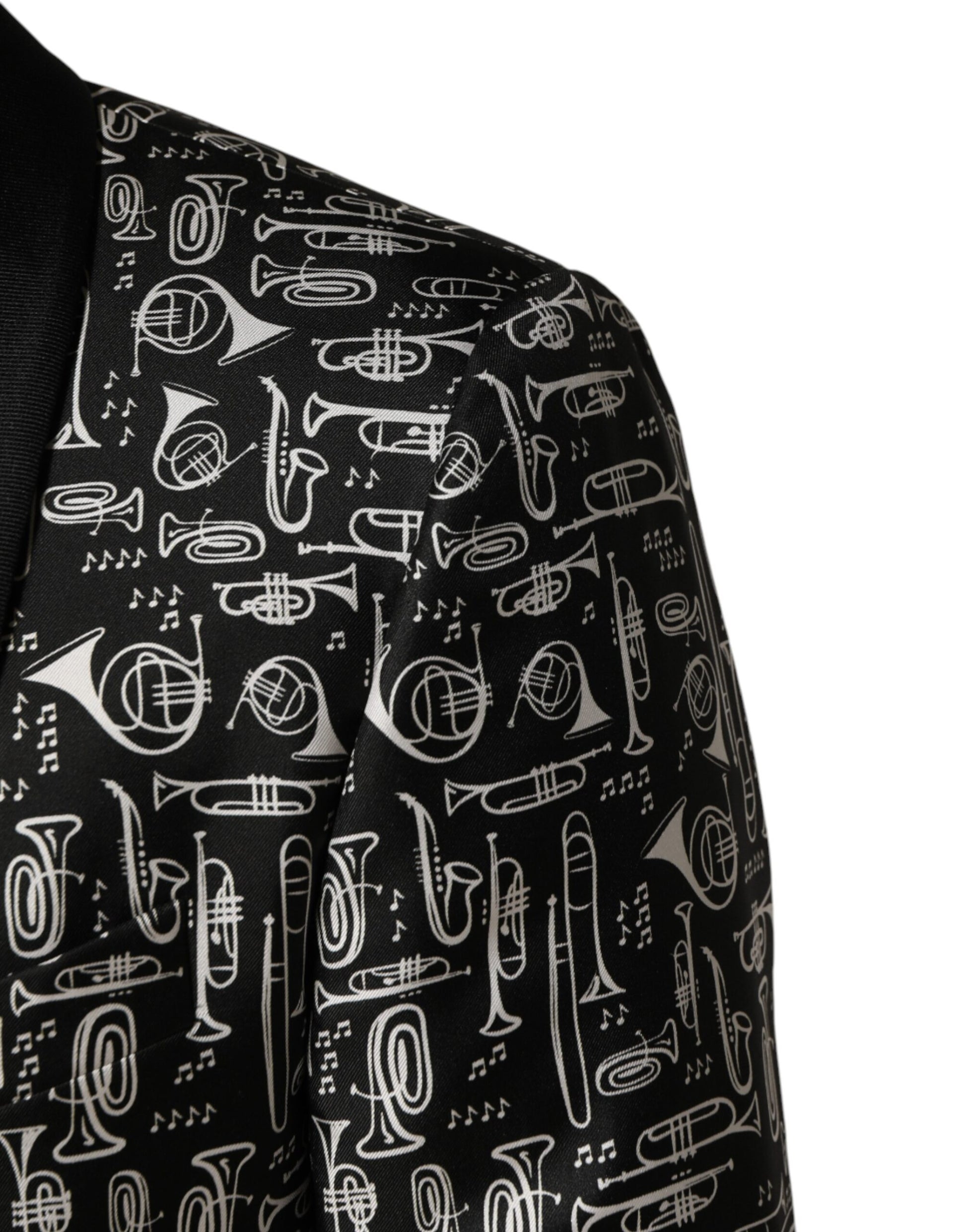 Dolce & Gabbana Black Jazz Club Silk Single Breasted Blazer | Regal Royce