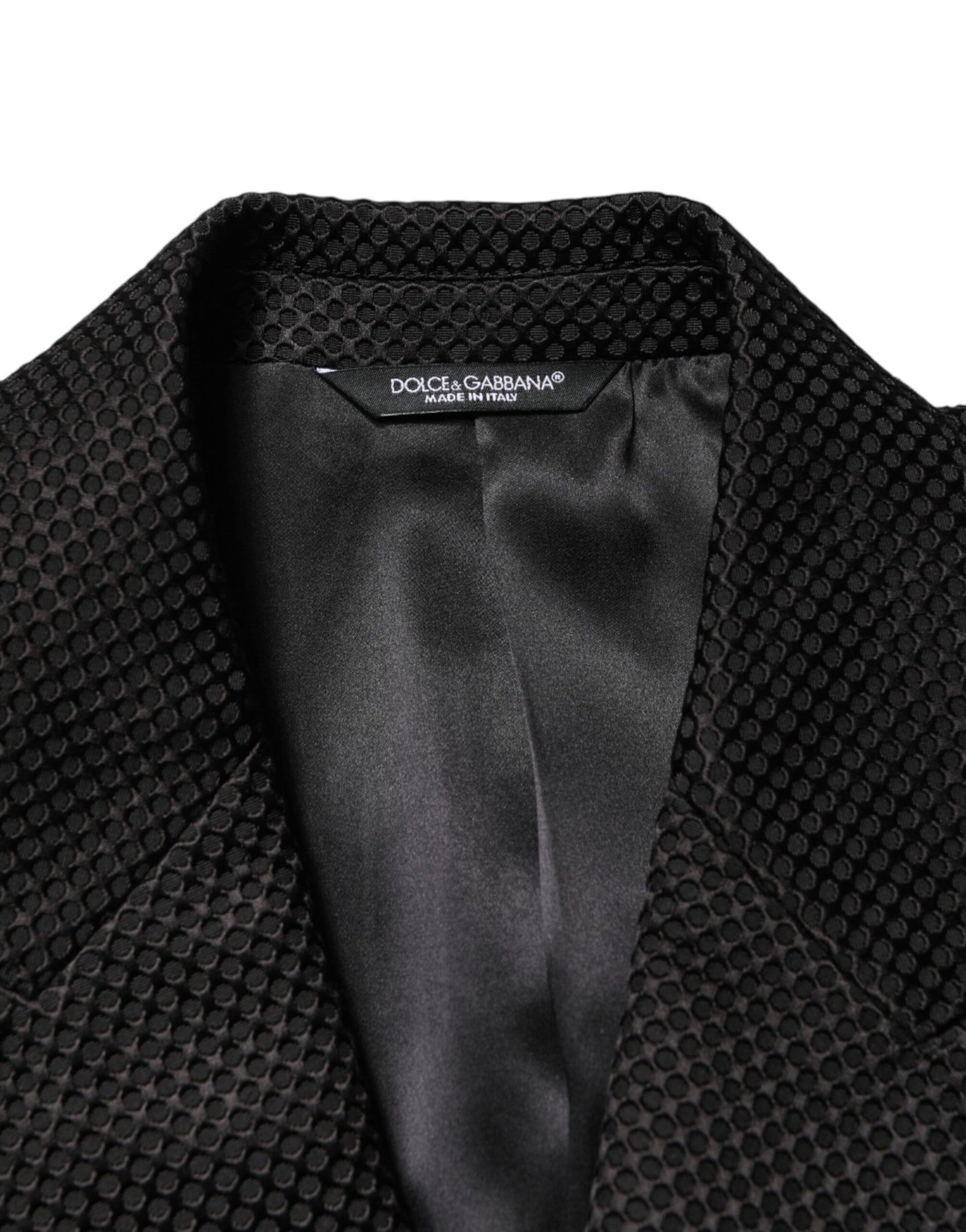 Dolce & Gabbana Black Cotton Double Breasted 2 Button Blazer | Regal Royce
