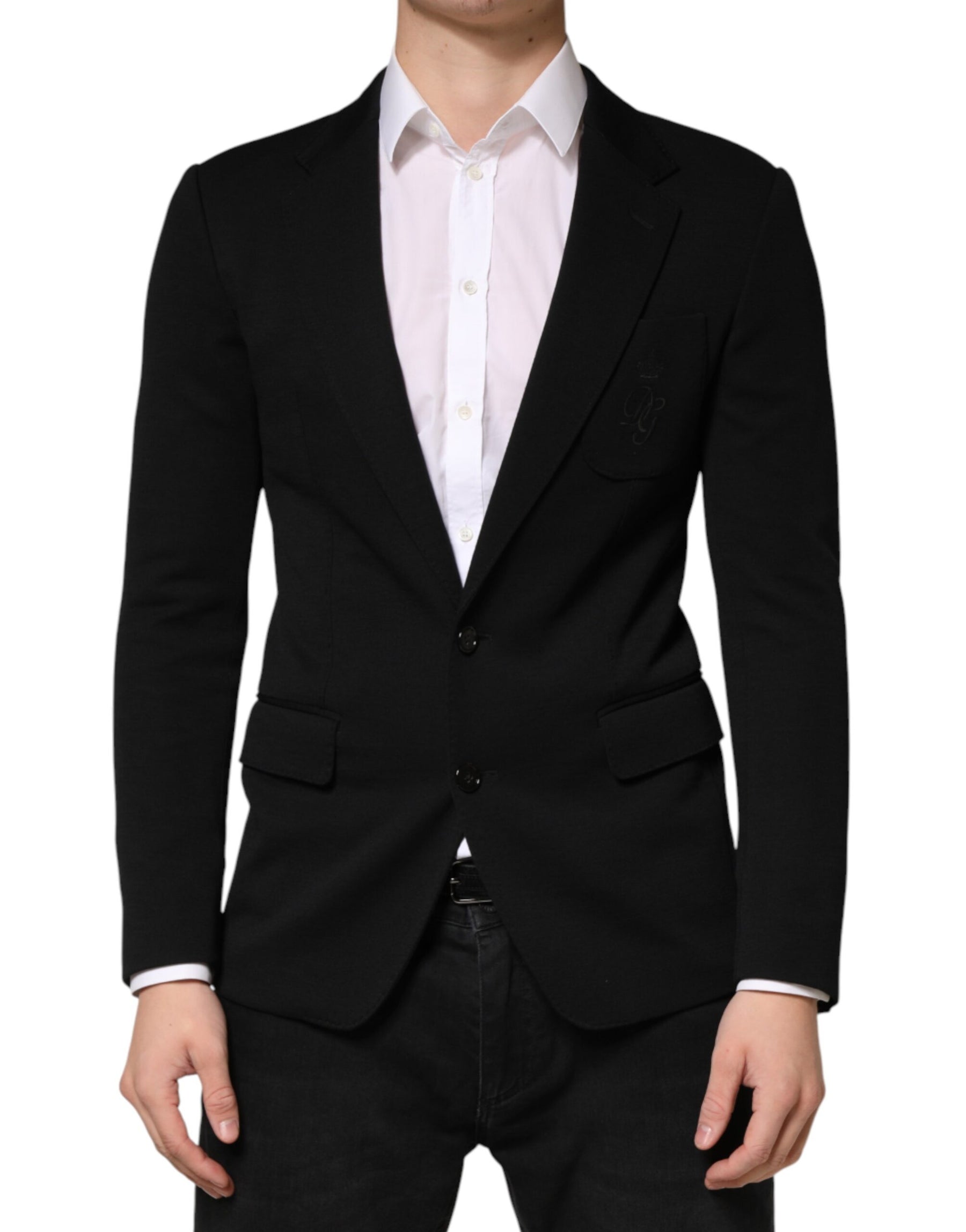 Dolce & Gabbana Black Wool Single Breasted 2 Button Blazer | Regal Royce