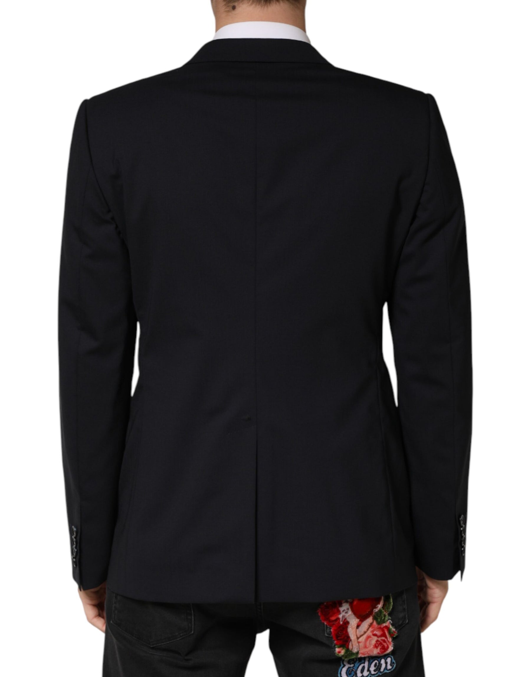 Dolce & Gabbana Black Wool Single Breasted 2 Button Blazer | Regal Royce
