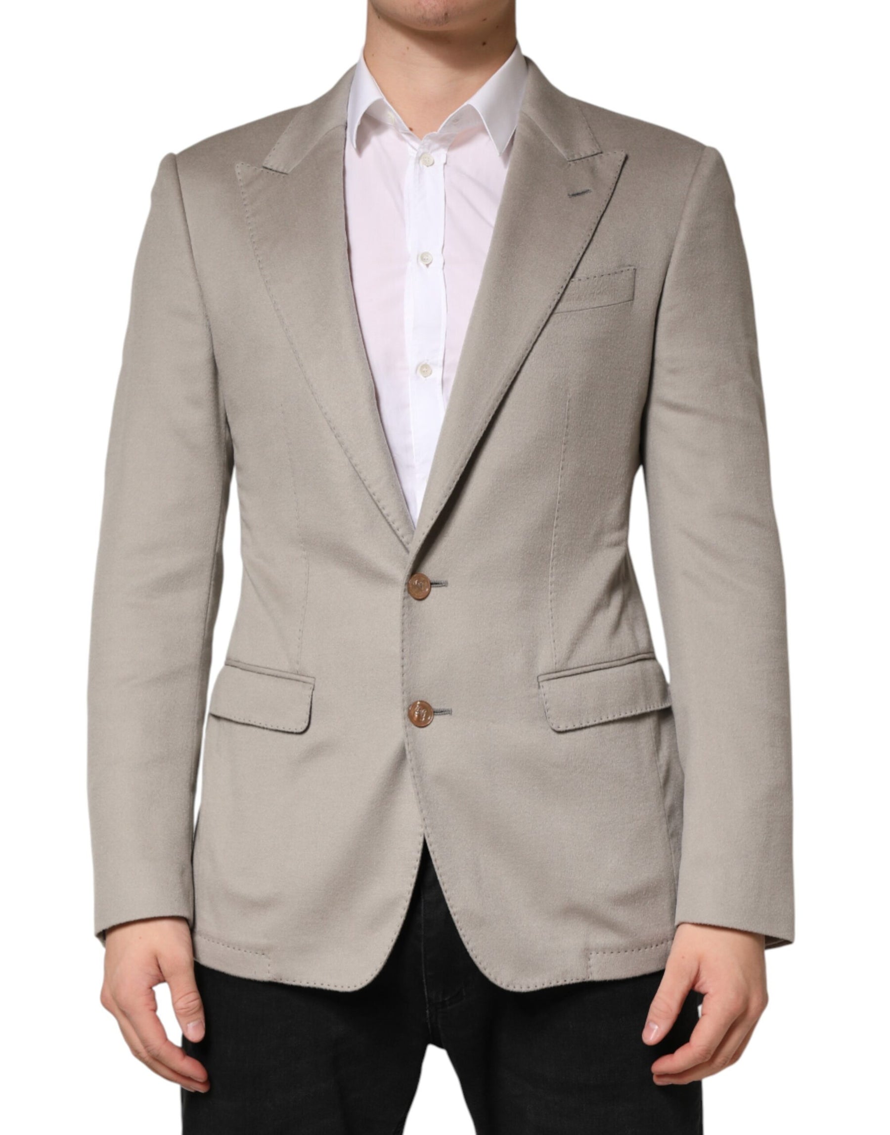 Dolce & Gabbana Gray Cashmere Single Breasted Jacket Blazer | Regal Royce