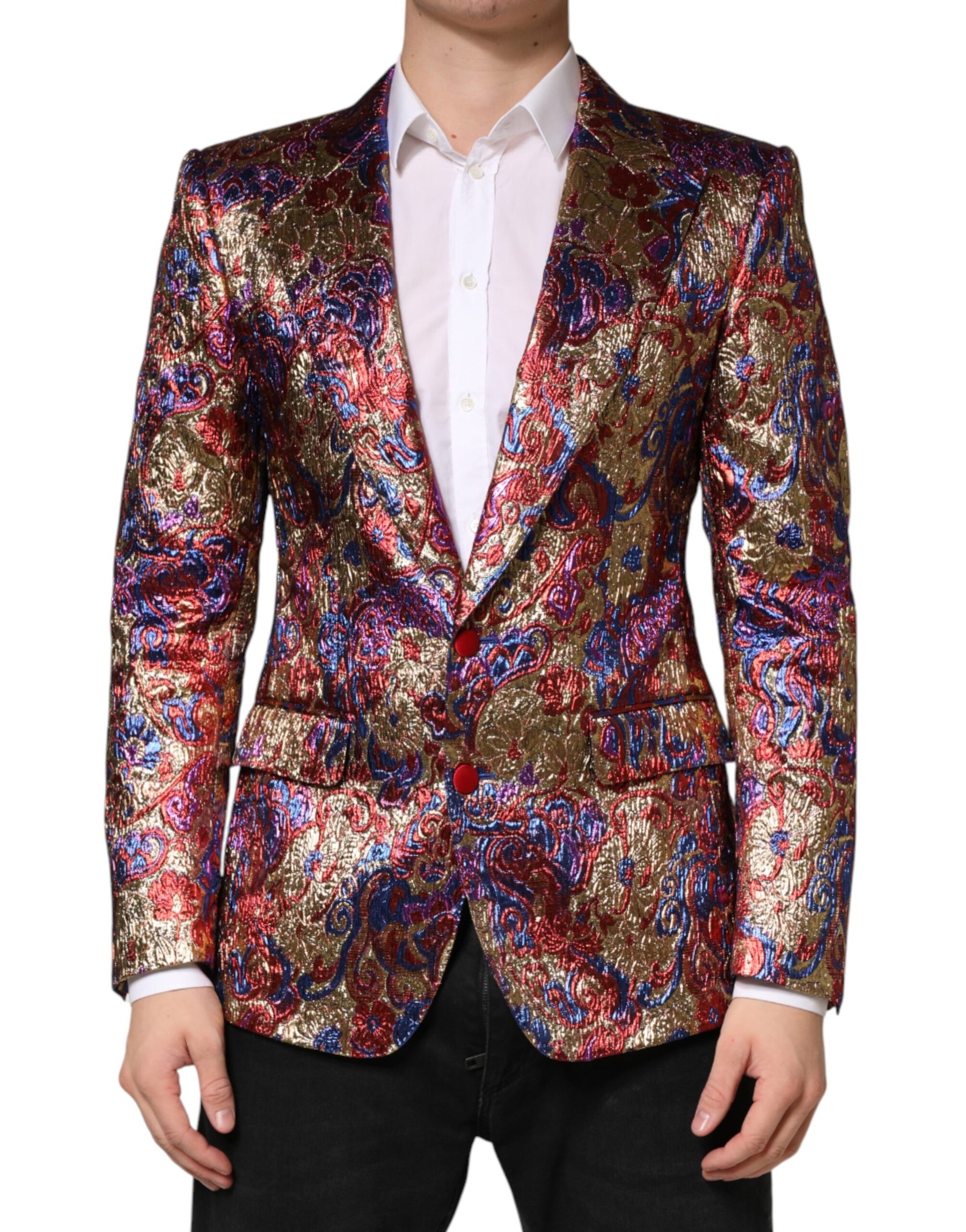 Dolce & Gabbana Multicolor Jacquard Single Breasted Blazer | Regal Royce