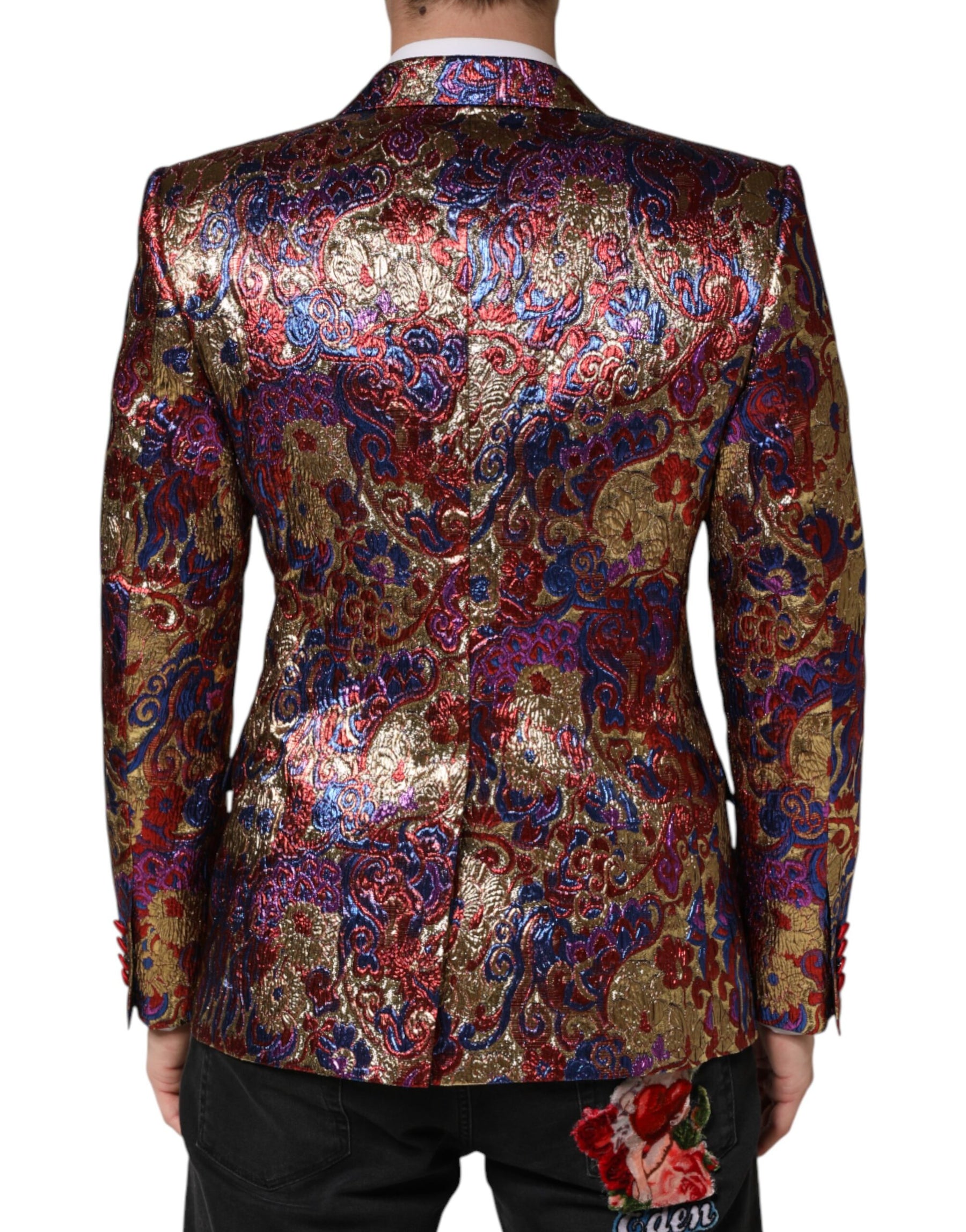 Dolce & Gabbana Multicolor Jacquard Single Breasted Blazer | Regal Royce