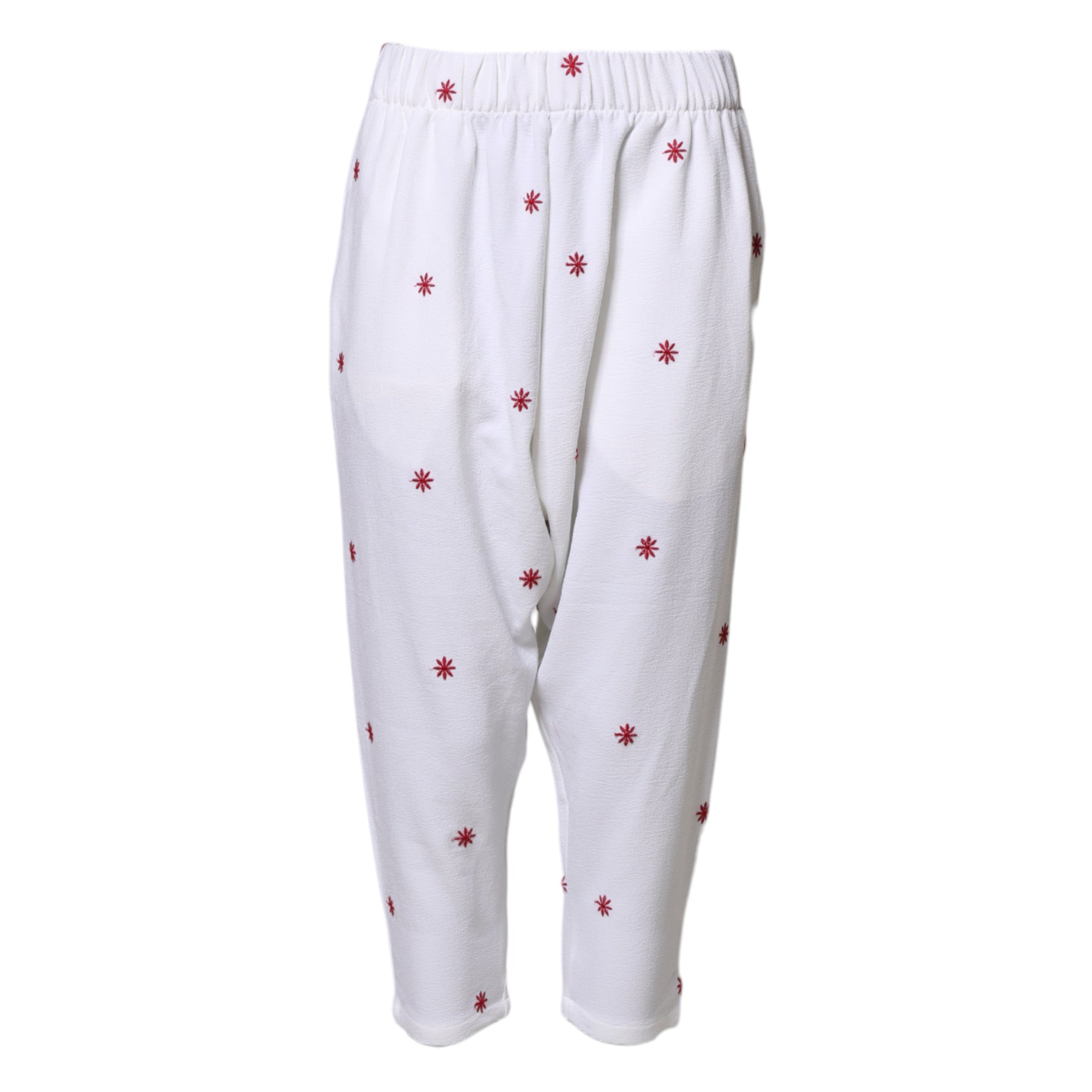Department 5 White Floral Tapered High Waist Cropped Pants | Regal Royce