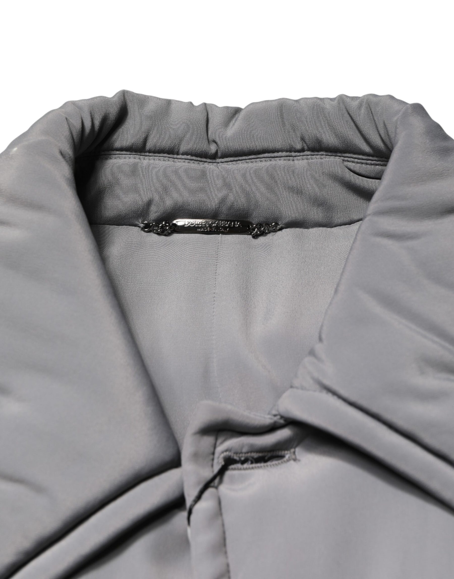 Dolce & Gabbana Gray Acetate Padded Collared Coat Jacket | Regal Royce