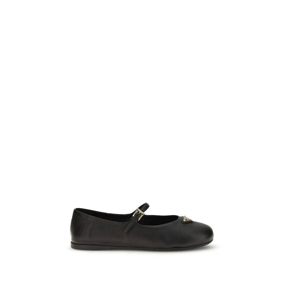 Prada Black Lamb Ovis Aries Aries Ballet Flats | Regal Royce