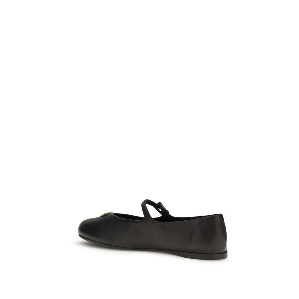 Prada Black Lamb Ovis Aries Aries Ballet Flats | Regal Royce