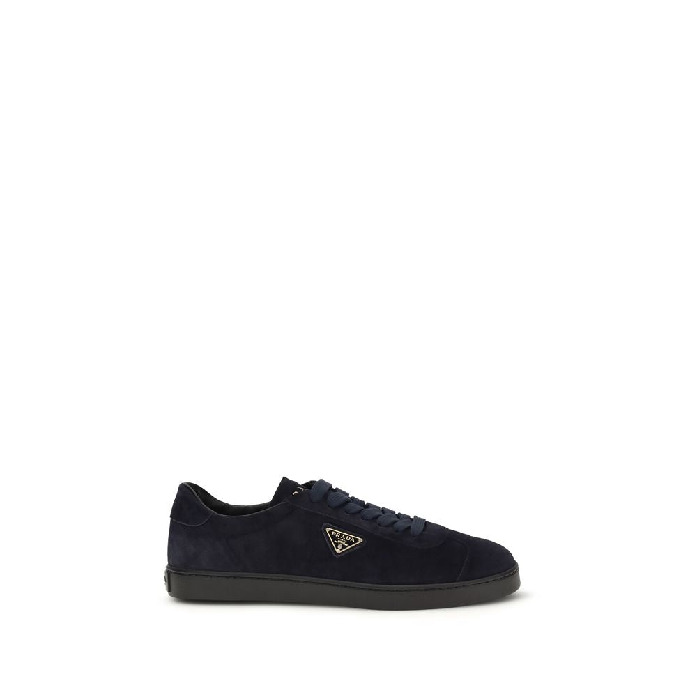 Prada Blue Calf Leather Bos Taurus Sneakers | Regal Royce