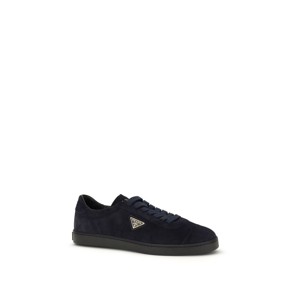 Prada Blue Calf Leather Bos Taurus Sneakers | Regal Royce