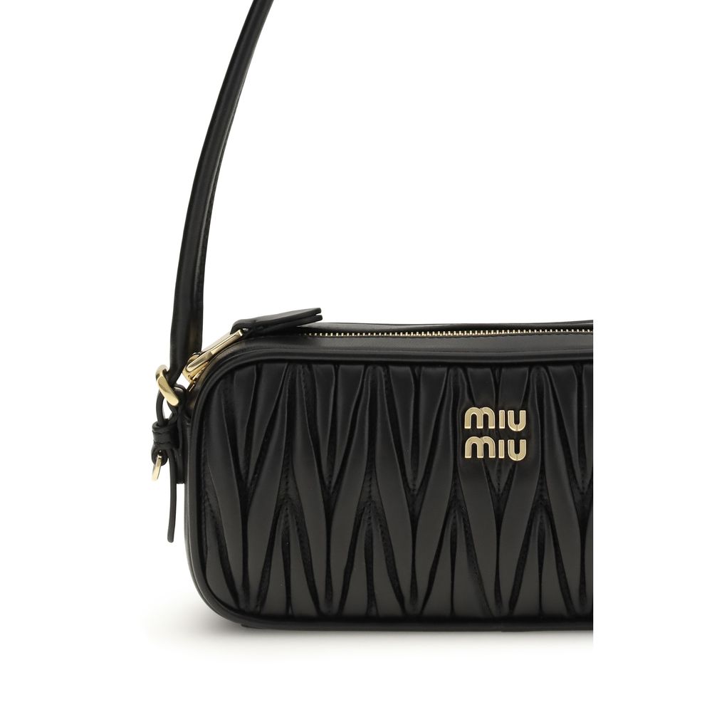 Miu Miu Black Calf Leather Bos Taurus Shoulder Bag | Regal Royce