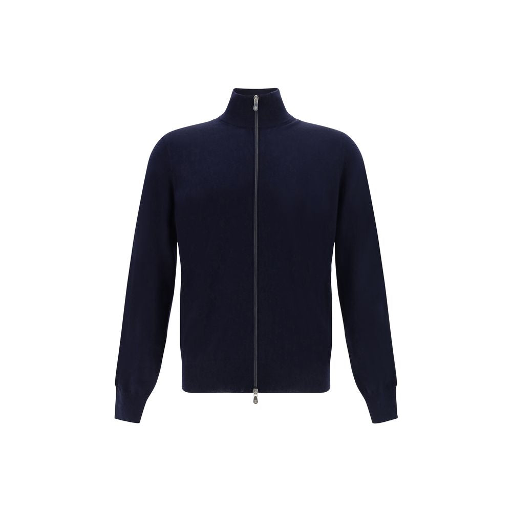 Brunello Cucinelli Blue Fleece Wool Cardigan | Regal Royce