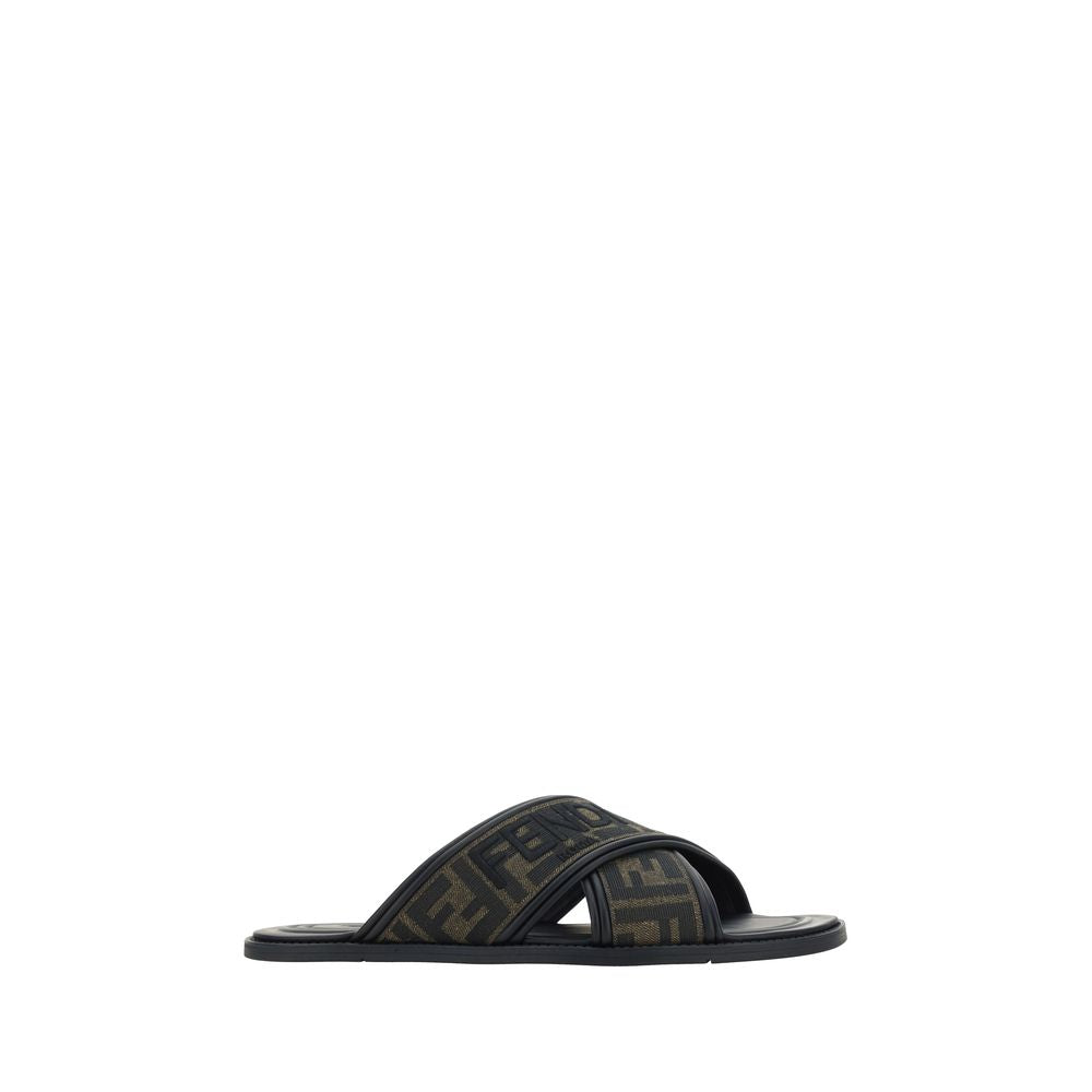 Fendi Black Rubber Slippers | Regal Royce