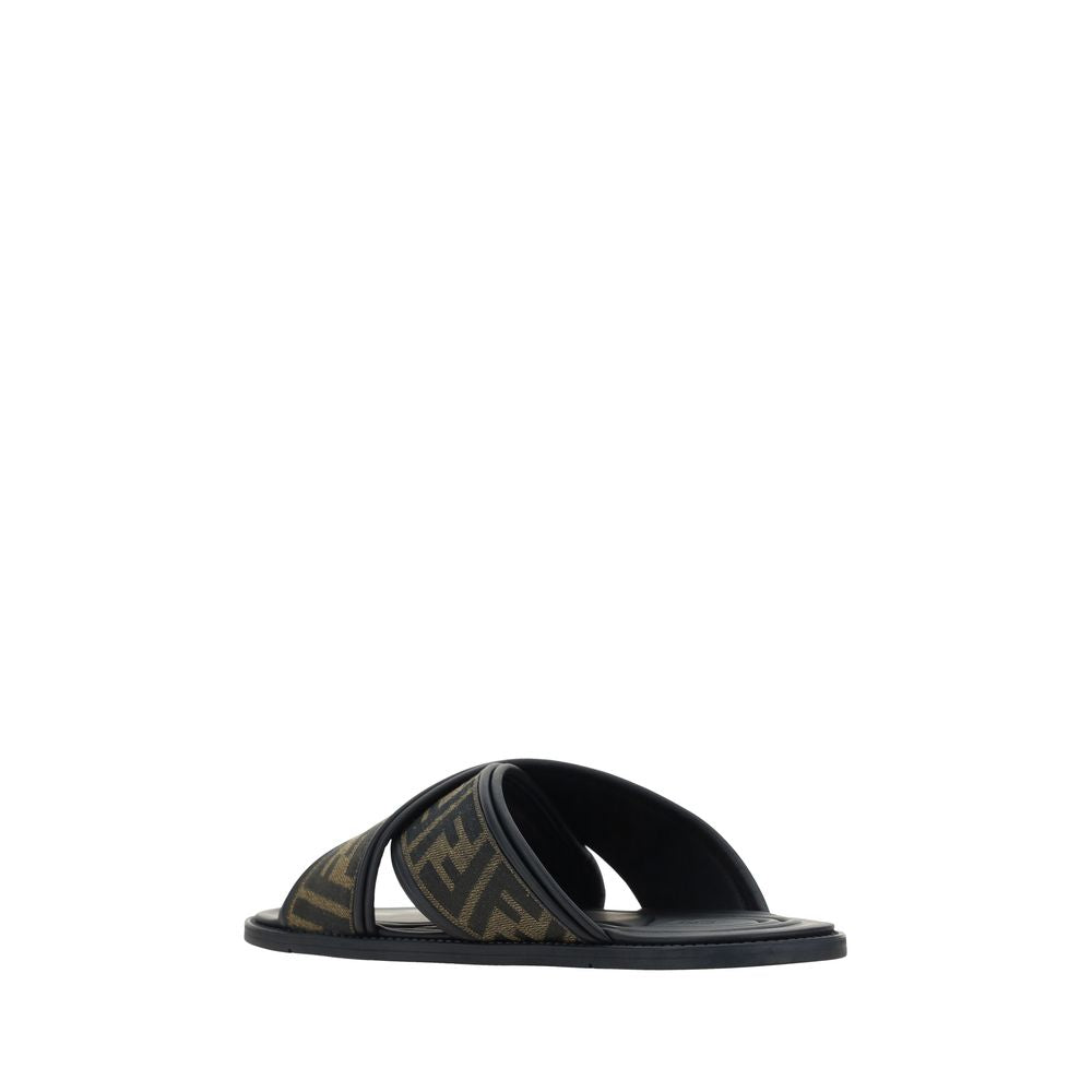 Fendi Black Rubber Slippers | Regal Royce