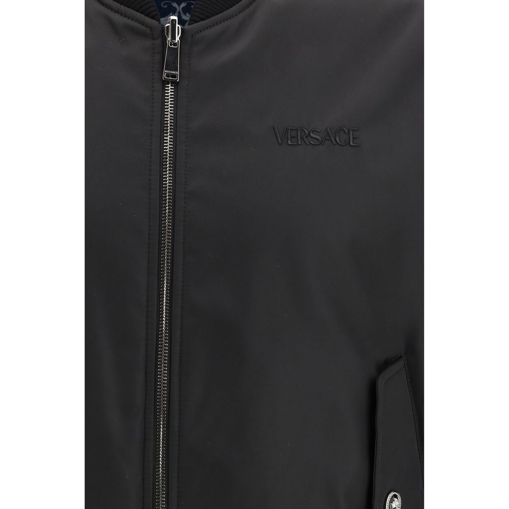 Versace Black Polyamide Bomber | Regal Royce