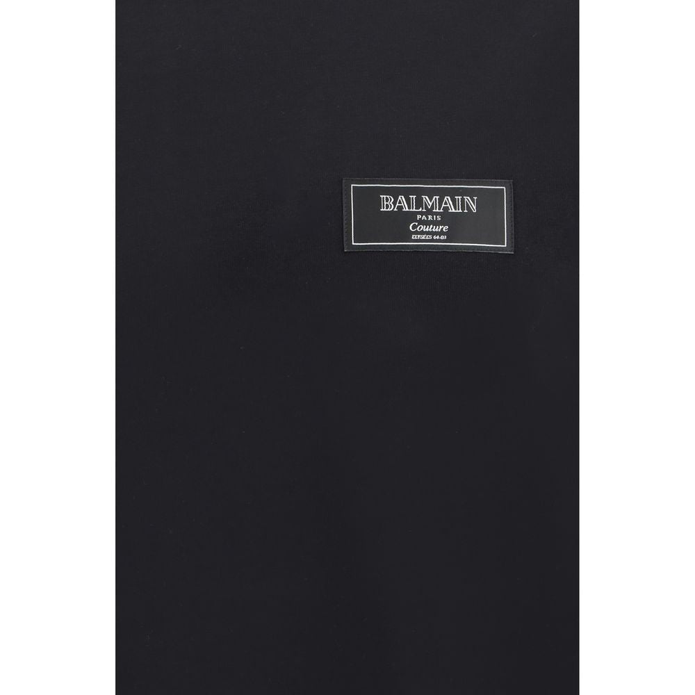 Balmain Black Cotton T-Shirt | Regal Royce