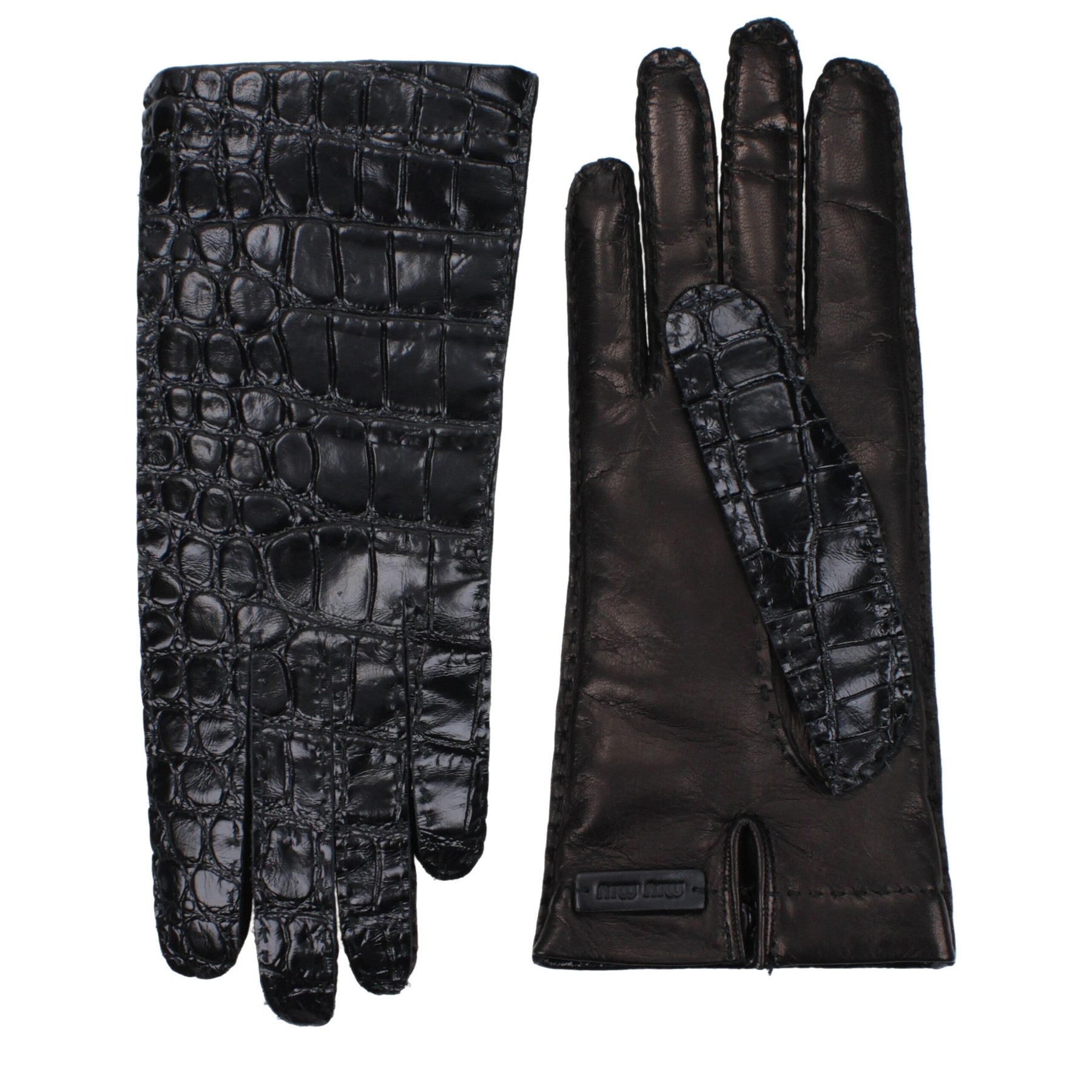 Miu Miu Black Leather Gloves | Regal Royce