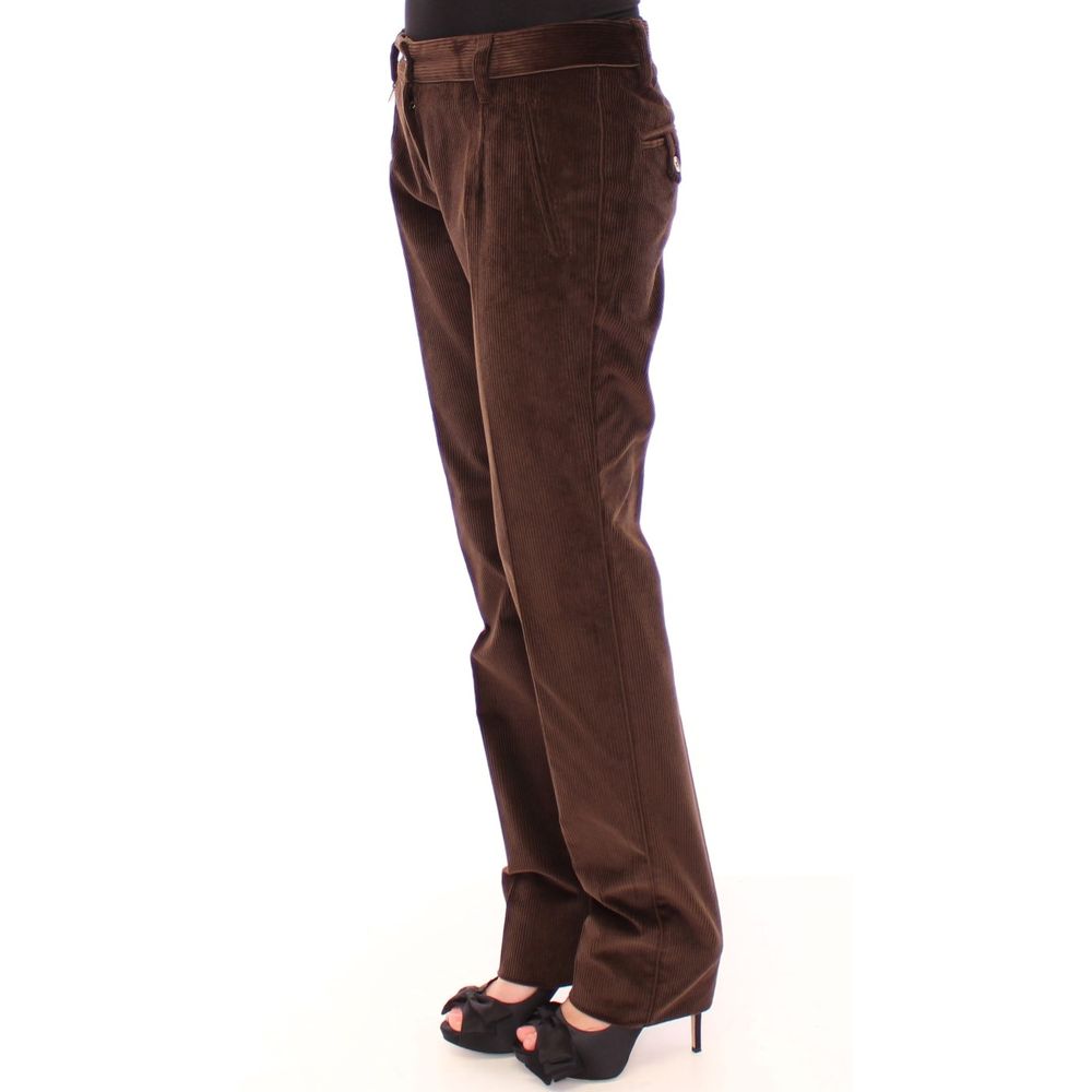 Dolce & Gabbana Brown Cotton Casual Pants | Regal Royce