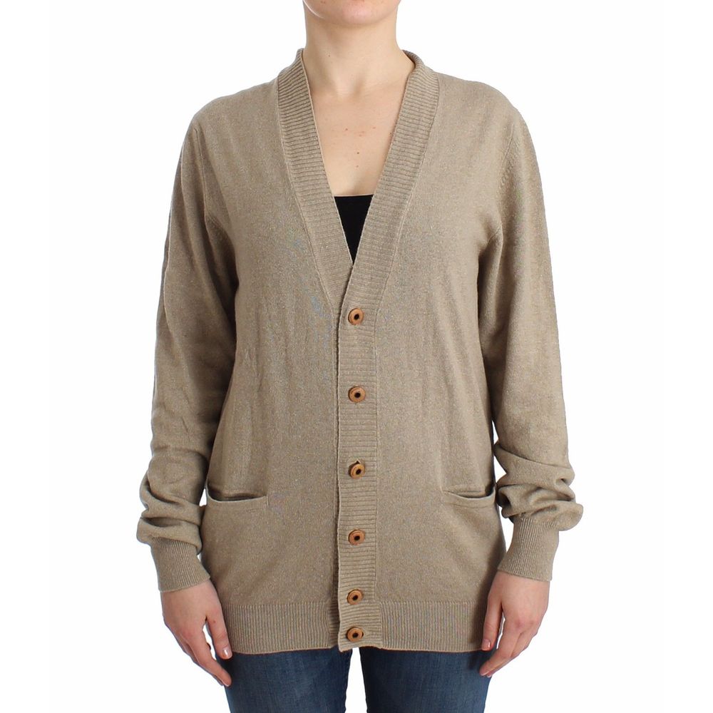 Ermanno Scervino Beige Rayon Cardigan | Regal Royce