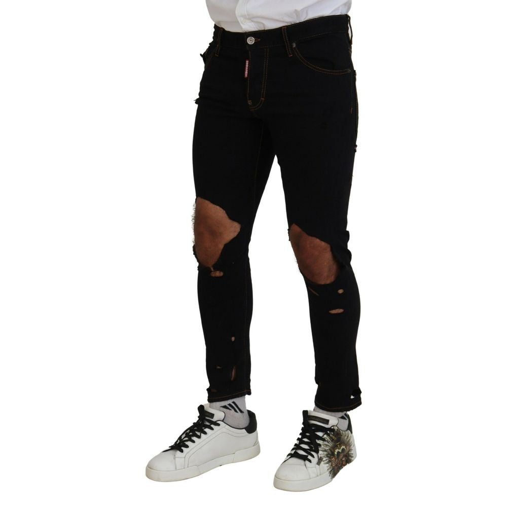 Dsquared² Black Cotton Skinny Pants | Regal Royce