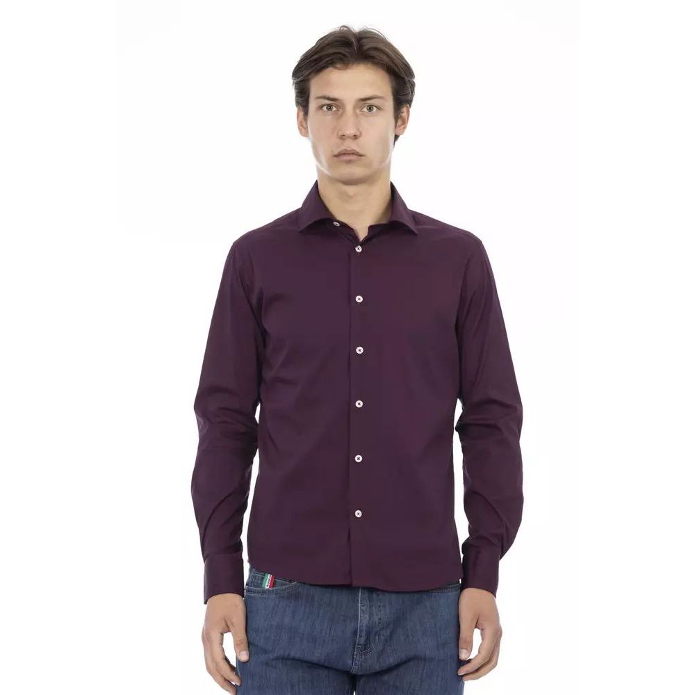 Baldinini Trend Bordeaux Cotton Dress Shirt | Regal Royce