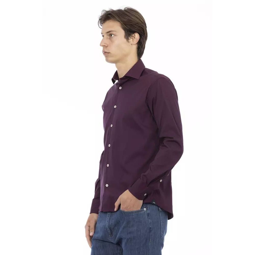 Baldinini Trend Bordeaux Cotton Dress Shirt | Regal Royce