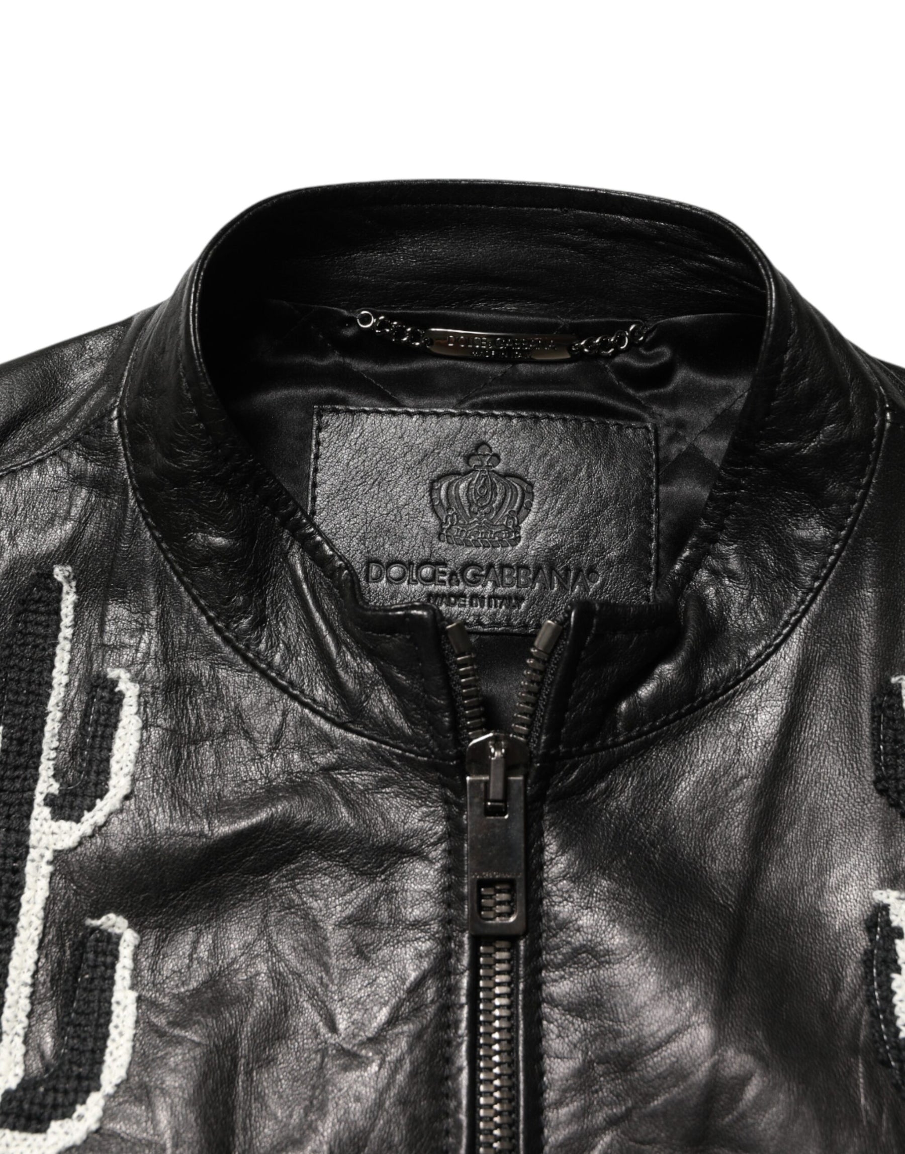 Dolce & Gabbana Black Guns n' Roses FullZip Men Biker Jacket | Regal Royce