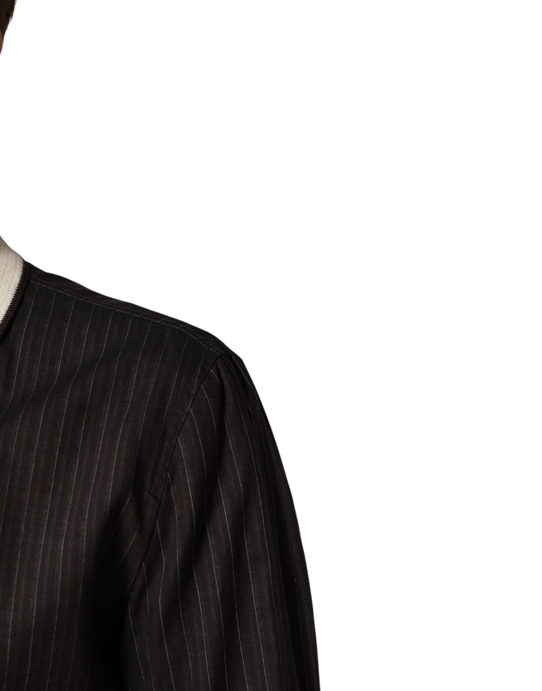 Dolce & Gabbana Brown Contrast Stripe Men Bomber Jacket | Regal Royce