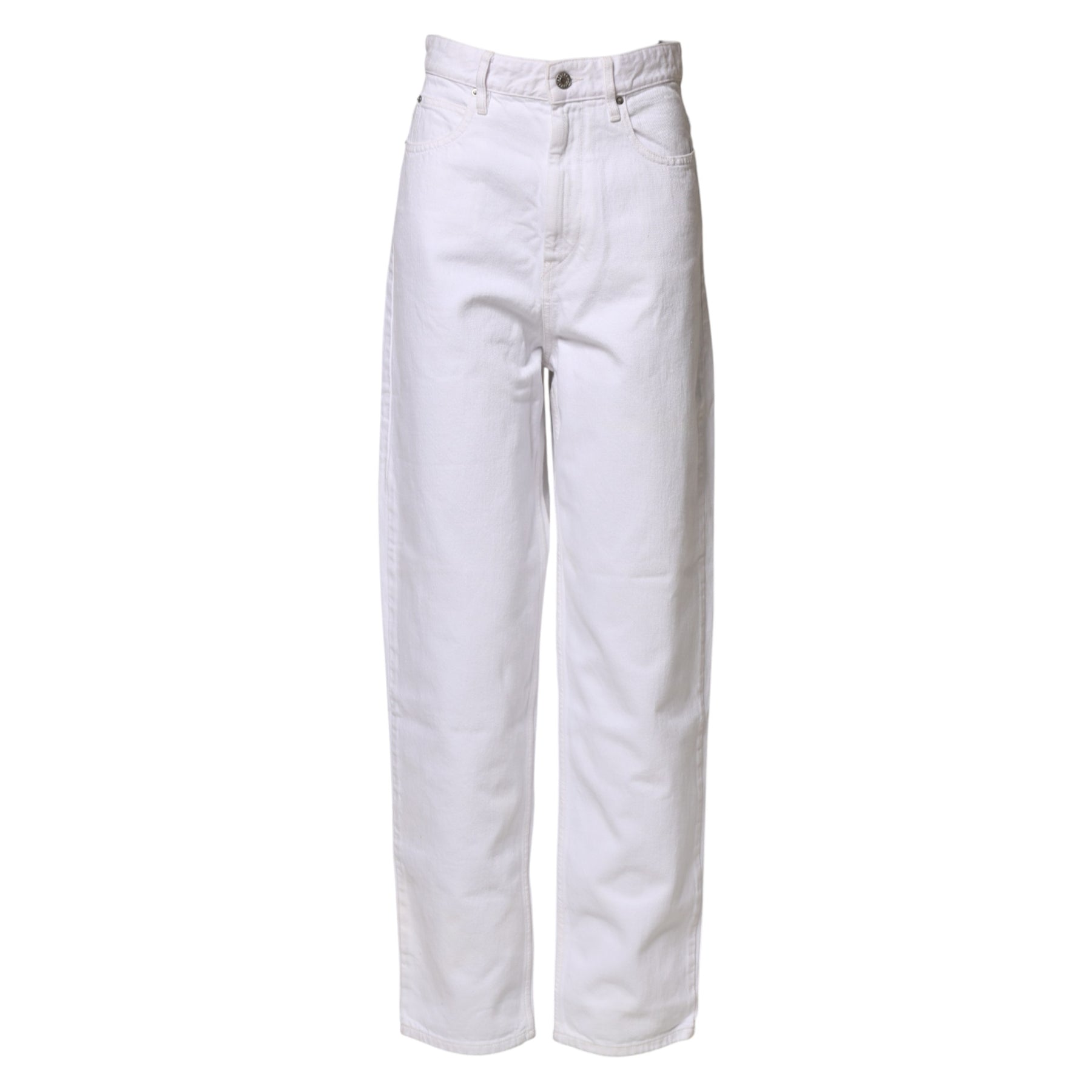 ISABEL MARANT ETOILE White High Waist Straight Denim Jeans | Regal Royce
