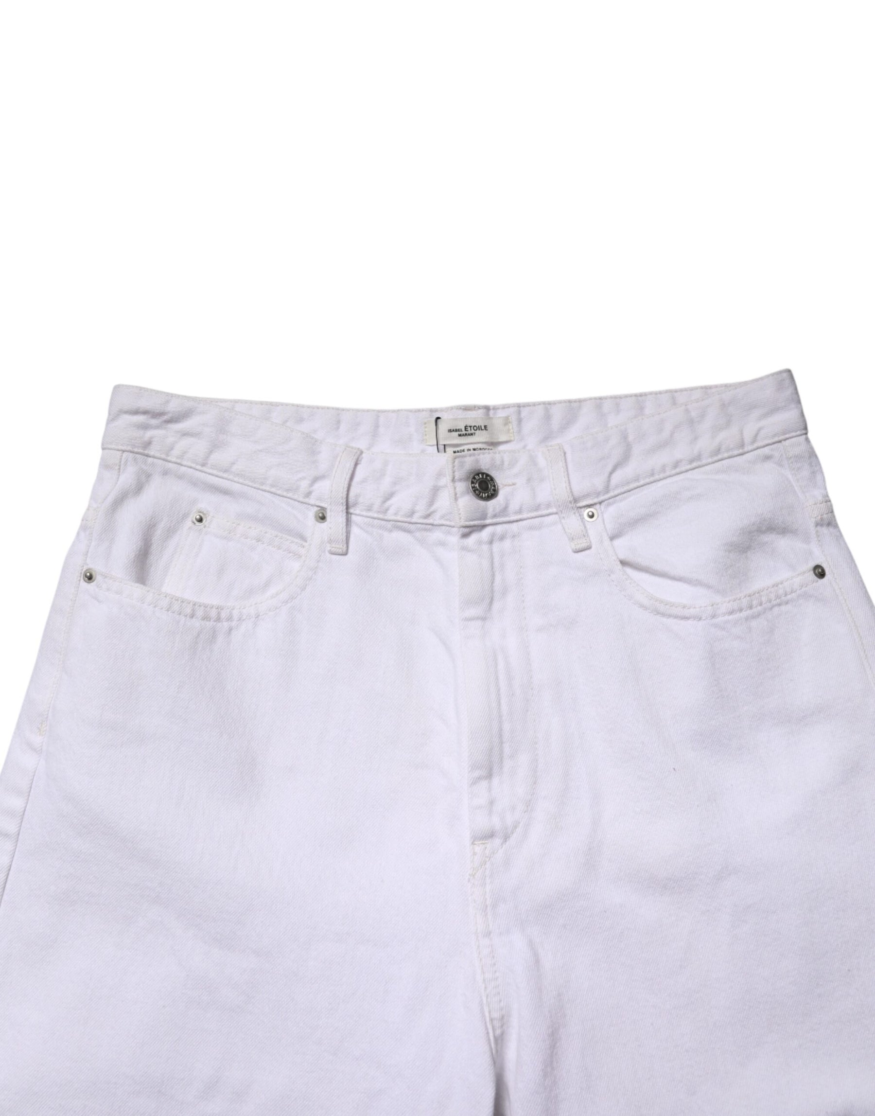 ISABEL MARANT ETOILE White High Waist Straight Denim Jeans | Regal Royce