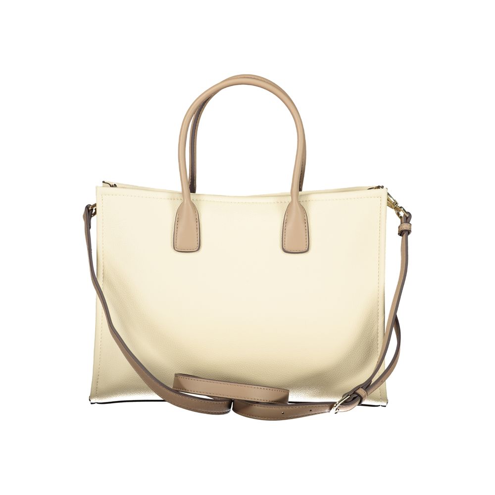 Mario Valentino Beige Polyurethane Women Handbag | Regal Royce