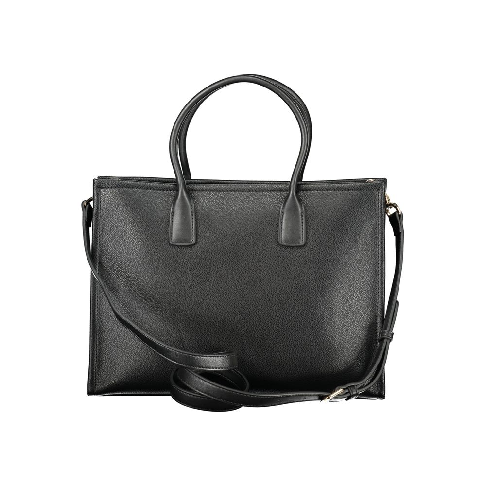 Mario Valentino Black Polyurethane Women Handbag | Regal Royce