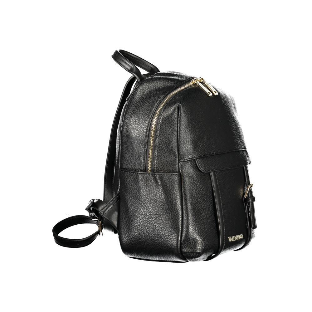 Mario Valentino Black Polyurethane Women Backpack | Regal Royce