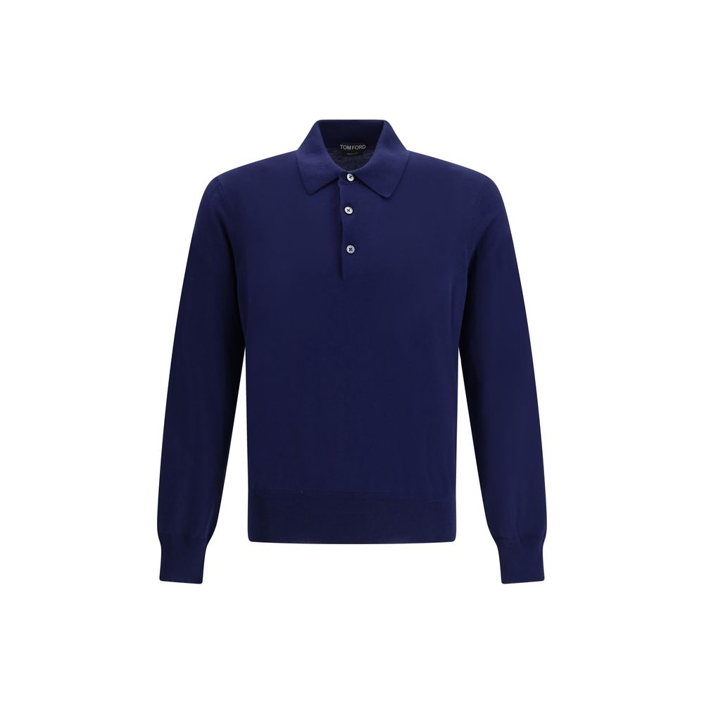 Tom Ford Blue Cotton Polo Shirt | Regal Royce