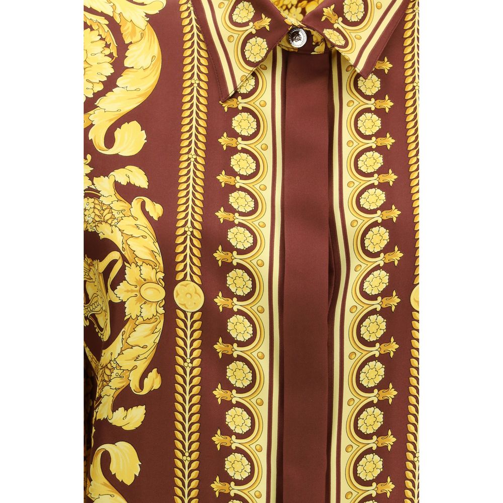 Versace Bordeaux Silk Pattern Shirt | Regal Royce