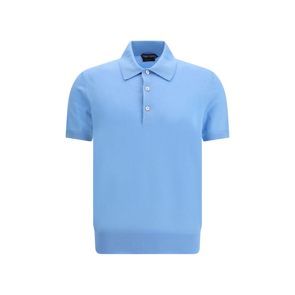 Tom Ford Blue Cotton Polo Shirt | Regal Royce