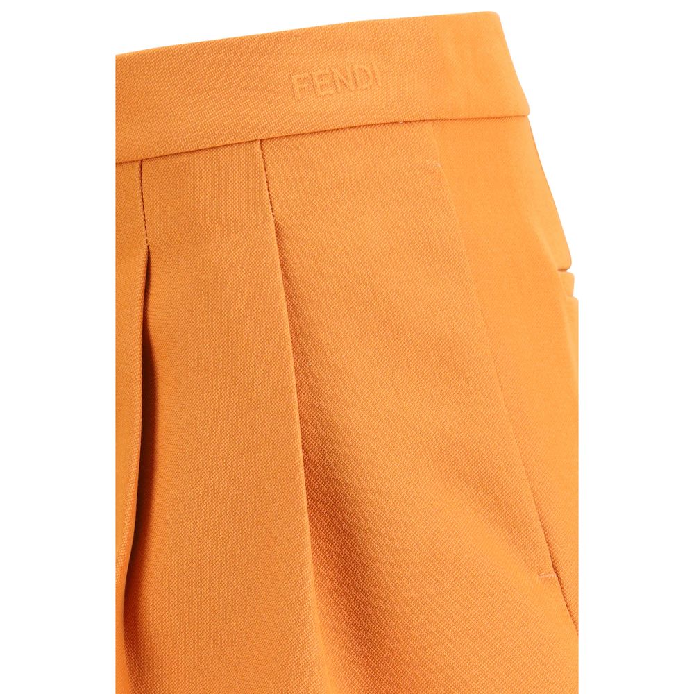 Fendi Orange Fleece Wool Bermuda Shorts | Regal Royce