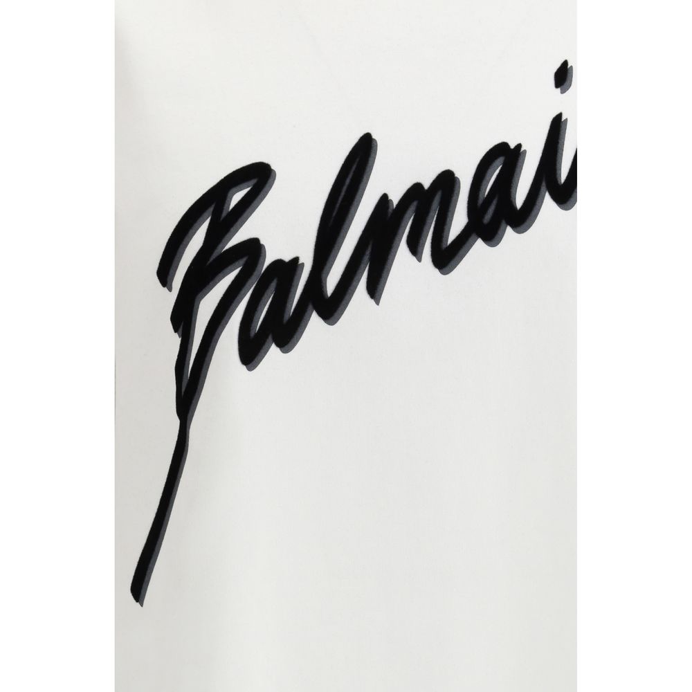 Balmain White Cotton T-Shirt | Regal Royce